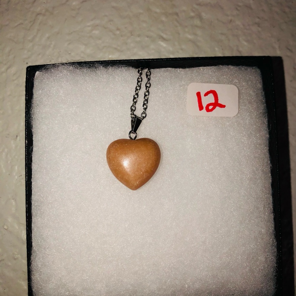 Heart 🍒💣Gemstone Pendant Necklace - Assorted Colors - Picture 14 of 17